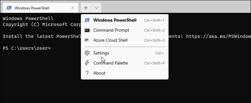 Setările terminalului deschid Powershell ca administrator pe Windows 11