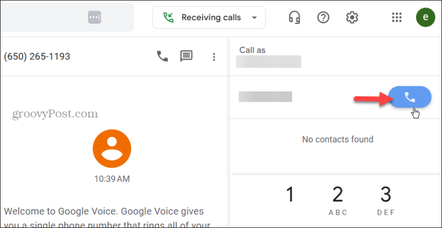 efectuați apeluri Google Voice