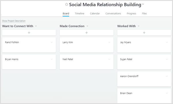 Asana construirea de relații pe rețelele sociale