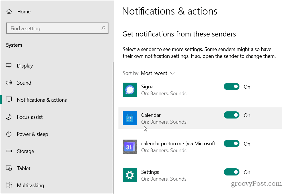 Dezactivați sunetele de notificare a aplicației pe Windows