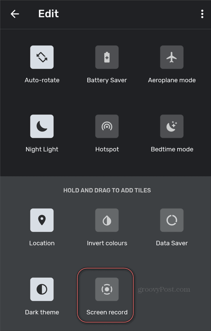 Setări rapide pentru înregistrarea ecranului Android Screen Recorder