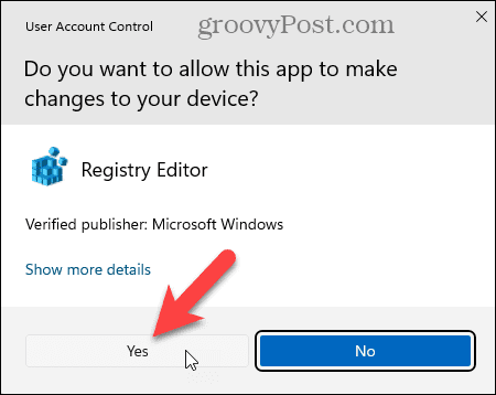 Caseta de dialog Control cont utilizator (UAC).