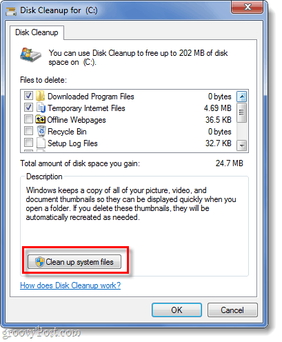 curățați fișierele sistme din Windows 7