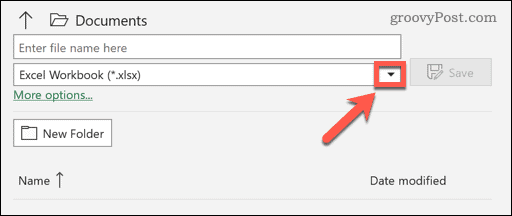 Alegerea unui format de fișier pentru Excel