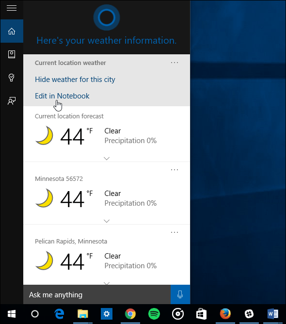 Windows 10 Sfat: faceți ca Cortana să prezinte vremea pentru mai multe orașe